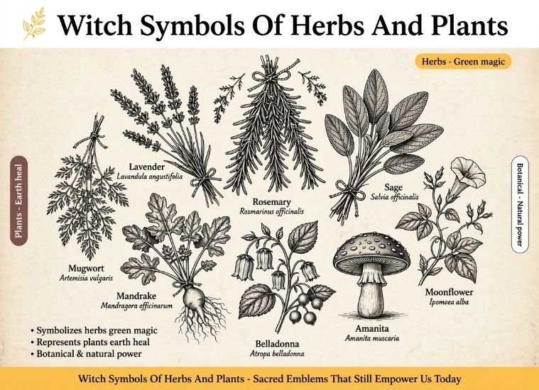 Witch Symbols Of Herbs And Plants