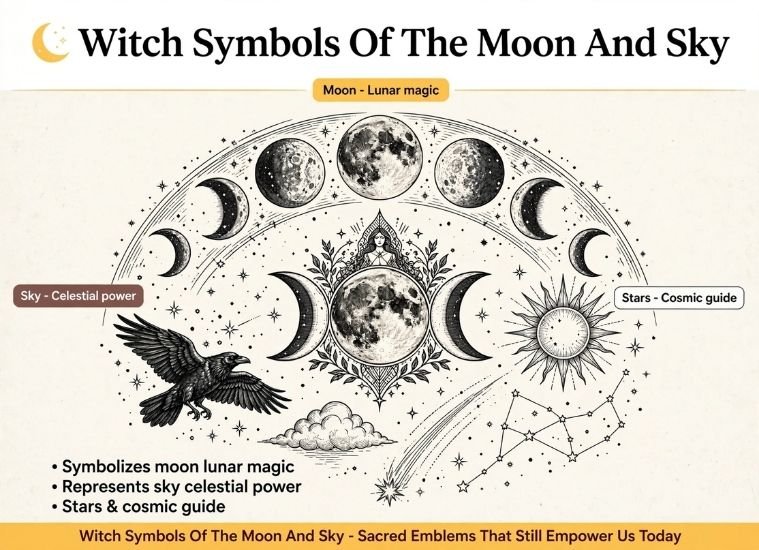 Witch Symbols Of The Moon And Sky