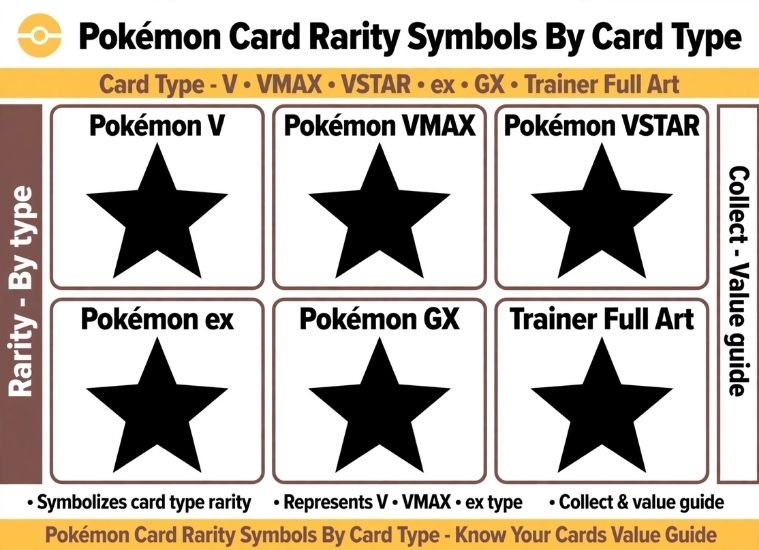 Pokémon Card Rarity Symbols By Card Type