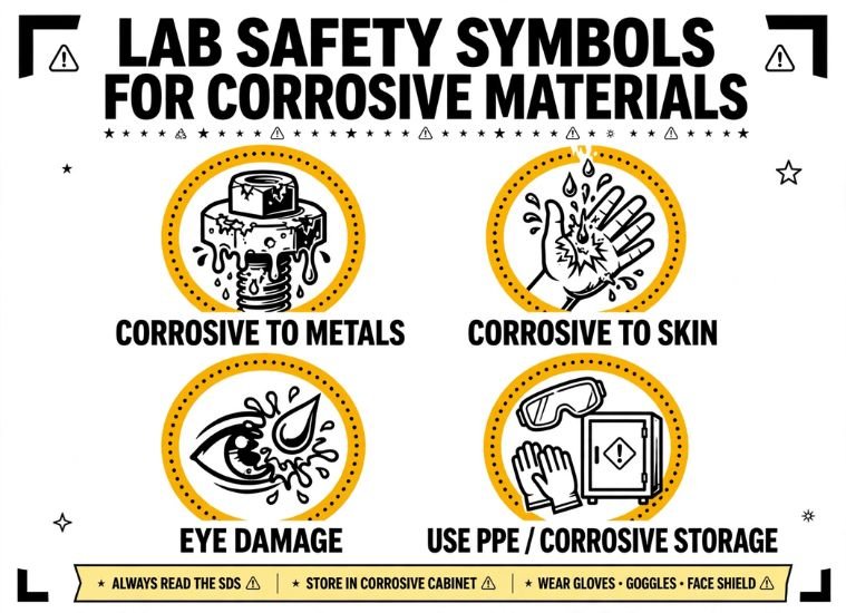 Lab Safety Symbols For Corrosive Materials