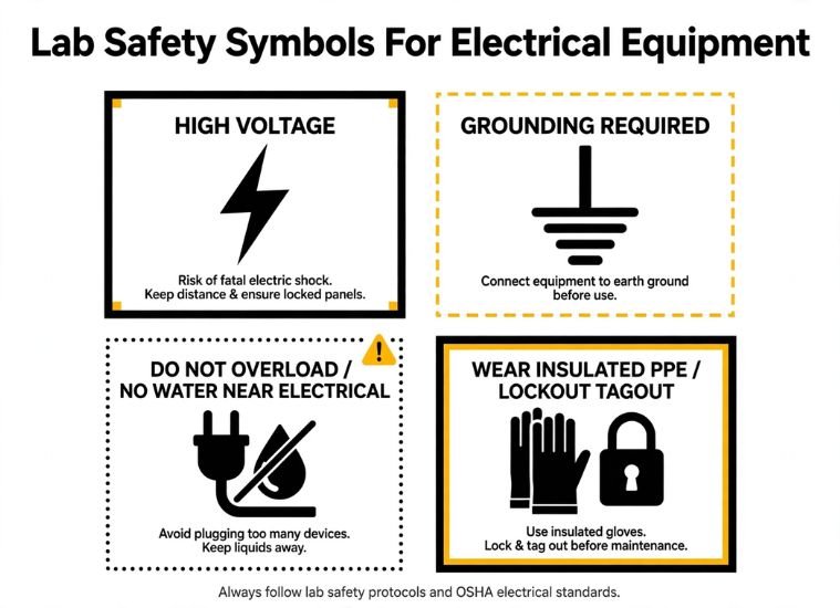 Lab Safety Symbols For Electrical Equipment