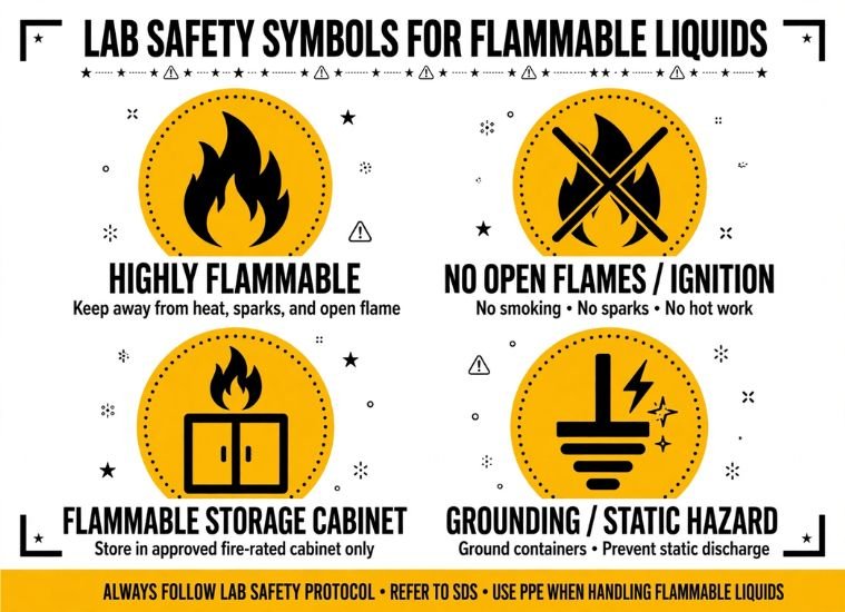 Lab Safety Symbols For Flammable Liquids