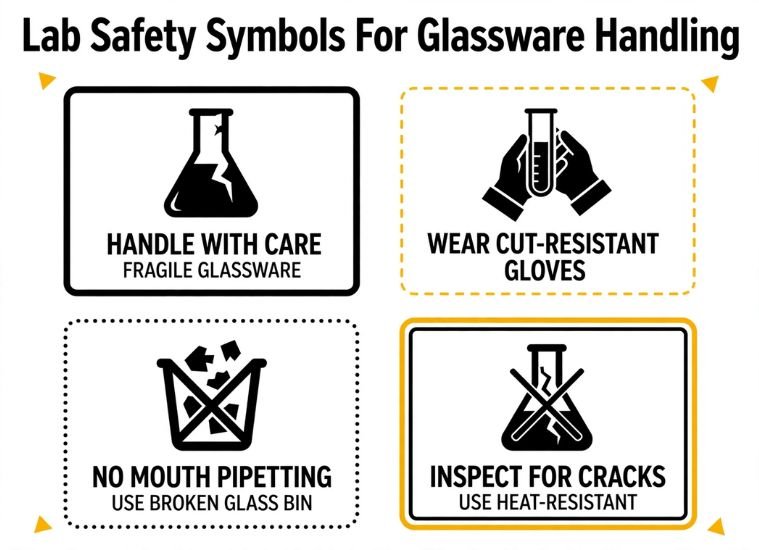 Lab Safety Symbols For Glassware Handling