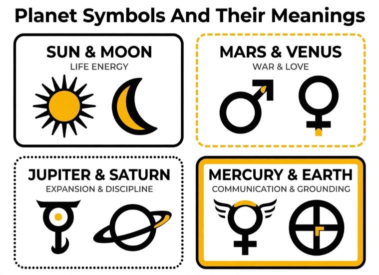 Planet Symbols And Their Meanings