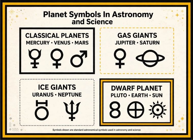 Planet Symbols In Astronomy and Science